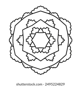 Easy and Bold Floral Geometric Vector  for Coloring Page Creations