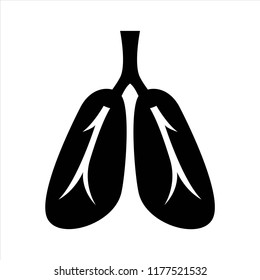 Easy Breathing Organ. Icon Black Isolated Object