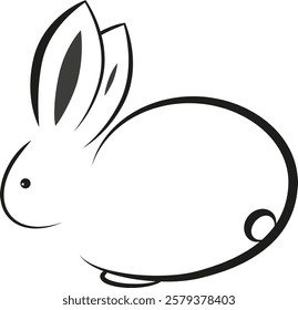 Easy bunny silhouette. Cutie bunny. Vector. EPS 10 