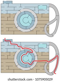 Easy camera maze for kids with a solution