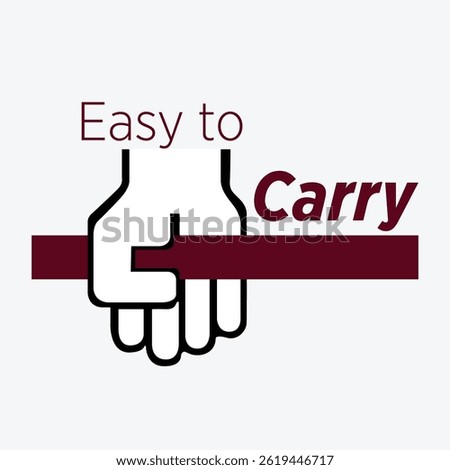 Easy to Carry Text Typography icon vector Illustration.