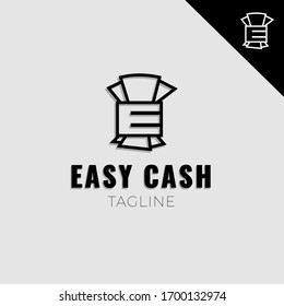 Easy Cash Simple Logo with Black Outline On Clean Gray Background
