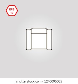 Easy chair Icon flat design, top view. Vector illustration