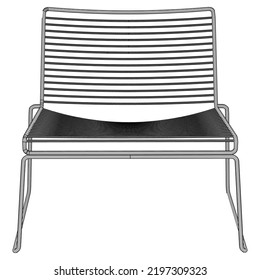 Easy Chair line vector illustration, isolated on white background