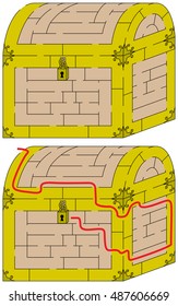 Easy chest maze for younger kids with a solution