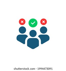 easy choosing best talent candidate for job. concept of chosen one for office work and ceo company or manager. linear flat stroke workforce crm logotype graphic design web element isolated on white