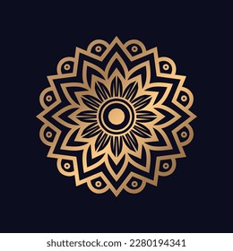 Easy circular pattern in form of mandala for Henna Mehndi vector.