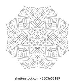 Easy circular pattern Mandalas coloring book vector file