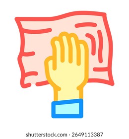 vetor de ícone de cor fácil. sinal de limpeza fácil. ilustração de símbolo isolado