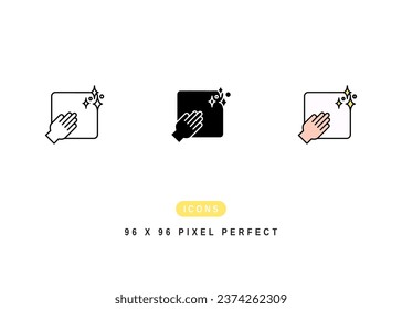 Easy Clean Icon. Wipe Kitchen Surface Symbol Stock Illustration. Vector Line Icons For UI Web Design And Presentation