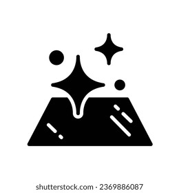 Easy clean surface icon. Hygiene part with star silhouette for shining part. Home service sanitary, wipes the surface for disinfection Stroke solid vector illustration. Design