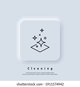 Easy cleaning icon. Clean surface logo. Cleaning logo. Vector. UI icon. Neumorphic UI UX white user interface web button. Neumorphism