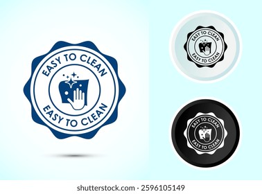 Easy cleaning icon design illustration. Clean surface icon sign symbol, Color black and white