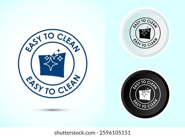 Easy cleaning icon design illustration. Clean surface icon sign symbol, Color black and white