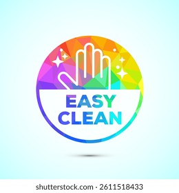 Easy cleaning icon design illustration. Clean surface icon sign symbol in low poly style