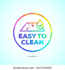 Easy cleaning icon design illustration. Clean surface icon sign symbol in low poly style