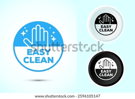 Easy cleaning icon design illustration. Clean surface icon sign symbol, Color black and white