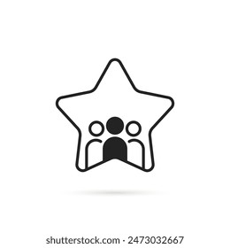easy client experience like membership icon. simple linear graphic trend modern design abstract favorite logotype element isolated on white. concept of group of buyer with testimonial about service