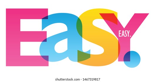 EASY. colorful vector typography banner