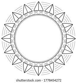 Easy coloring book pages for kids   adults  Hand drawn abstract design and decorative round lace ornament mandala  Circle frame templates 
