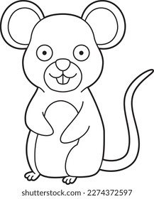 Ilustración de un ratón con dibujos animados de color fácil