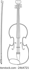 Easy coloring cartoon vector illustration of a viola isolated on white background