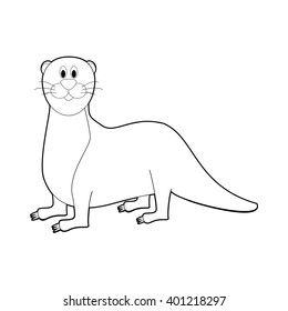 Easy Coloring drawings of animals for little kids: Otter