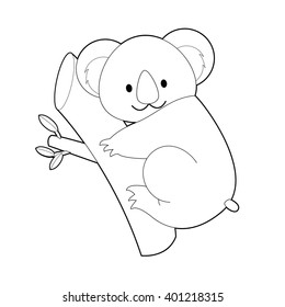 Easy Coloring drawings of animals for little kids: Koala
