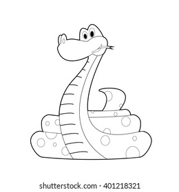 Easy Coloring drawings of animals for little kids: Snake