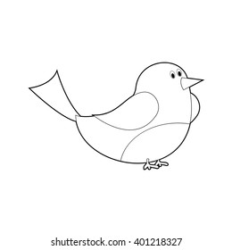 Easy Coloring drawings of animals for little kids: Bird