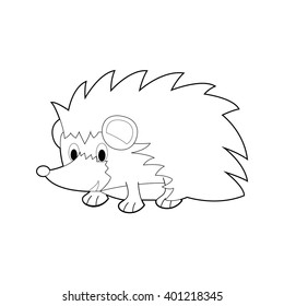 Easy Coloring drawings of animals for little kids: Hedgehog