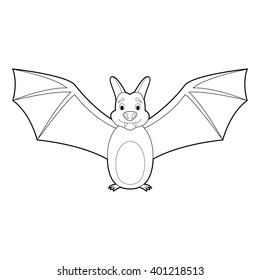 Easy Coloring drawings animals for little kids: Bat