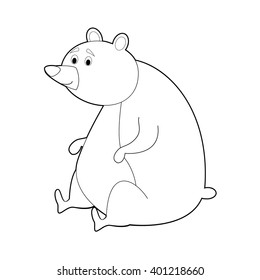 Easy Coloring drawings of animals for little kids: Bear