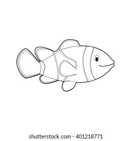 Easy Coloring drawings of animals for little kids: Clownfish