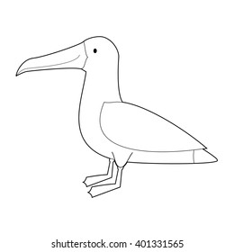 Easy Coloring drawings of animals for little kids: Albatross