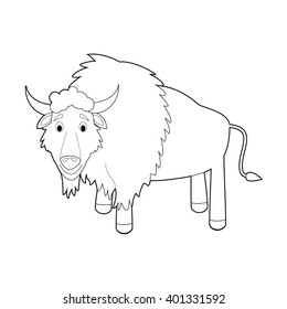 Easy Coloring drawings of animals for little kids: Buffalo