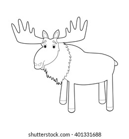 Easy Coloring drawings of animals for little kids: Moose