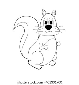 Easy Coloring drawings of animals for little kids: Squirrel