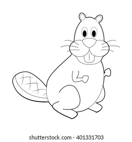 Easy Coloring drawings of animals for little kids: Beaver