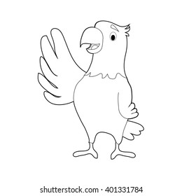 Easy Coloring drawings of animals for little kids: Eagle