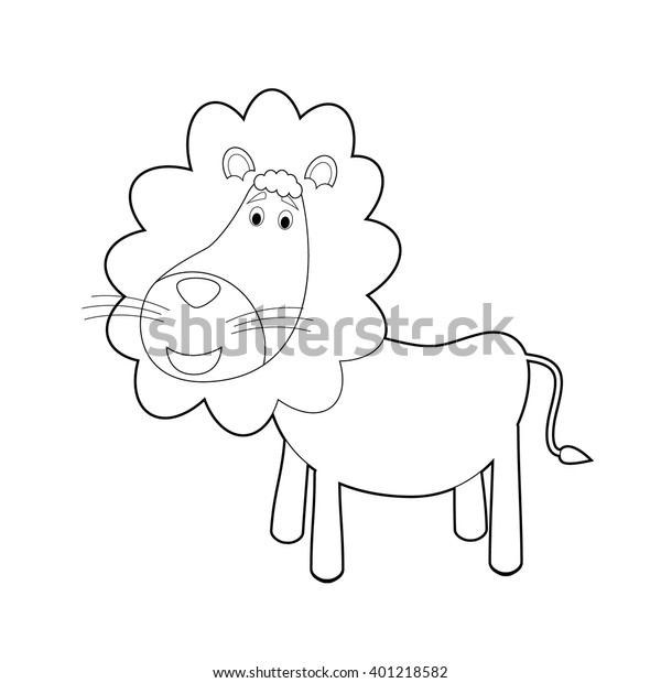 Easy Coloring Drawings Animals Little Kids Stock Vector