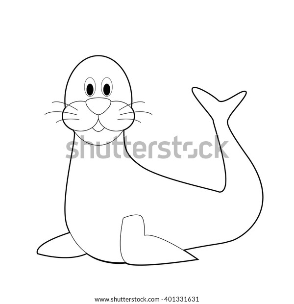 Easy Coloring Drawings Animals Little Kids Stock Vector