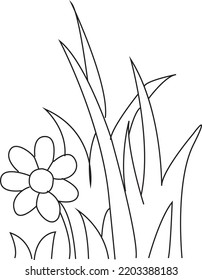 Easy Coloring drawings flower drawing black   white vector illustration and thin line black stroke graphic design
