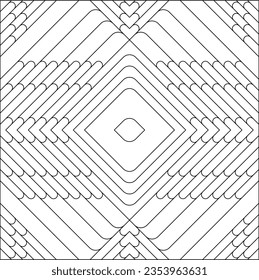 Easy Coloring Pages for Adults. Coloring Page of geometric abstract tile pattern. EPS 8. #719