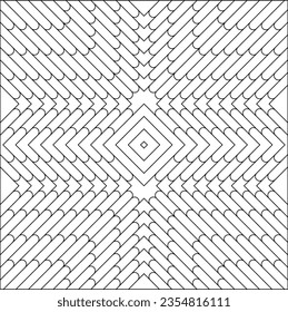 Easy Coloring Pages for Adults. Coloring Page of geometric abstract tile pattern. EPS 8. #713
