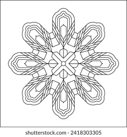 Easy Coloring Pages for Adults.
Coloring Page of geometric abstract mandala.
Simple mandala in a hexagon shape. EPS 8. #773