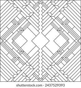 Easy Coloring Pages for Adults. Coloring Page of geometric abstract tile pattern. EPS 8. #786