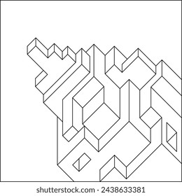 Easy Coloring Pages for Adults. Coloring Page of geometric abstract tile pattern. EPS 8. #798