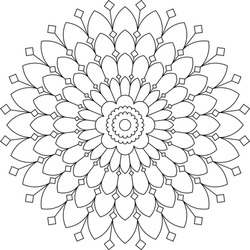 Easy Coloring Pages For Adults.Coloring Page Of Geometric Abstract Mandala Simple Mandala In EPS 8. #709
