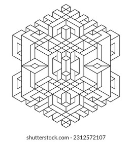 Easy Coloring Pages for Adults Coloring Page geometric abstract mandala  Simple mandala in hexagon shape EPS 8  #684
